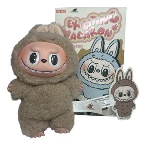 Pop mart Exciting Macaron Plush Toy Labubu toffee